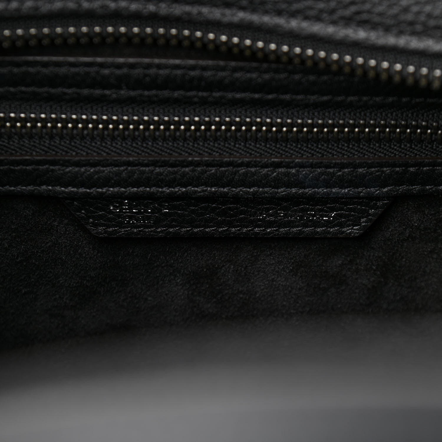 Celine Drummed Calfskin Micro Luggage Black 6 of 9