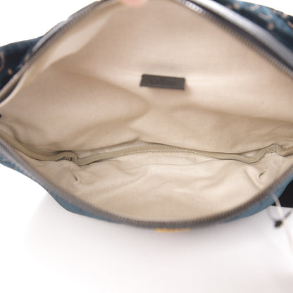Gucci Velvet GG Monogram Web Belt Bag Blue Beige 5 of 10