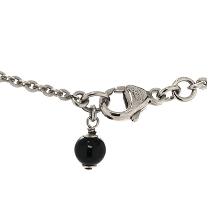 Chanel Crystal Timeless CC Necklace Silver 4 of 5