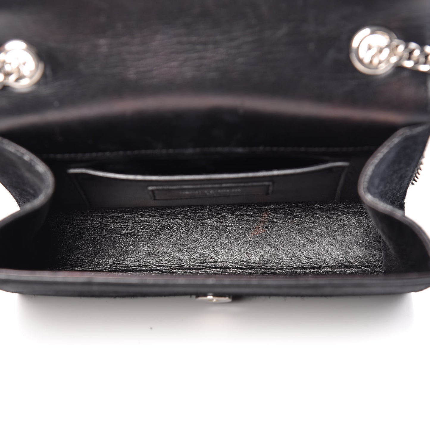 Suede Crystal Studded Small Classic Monogram Kate Tassel Satchel Black