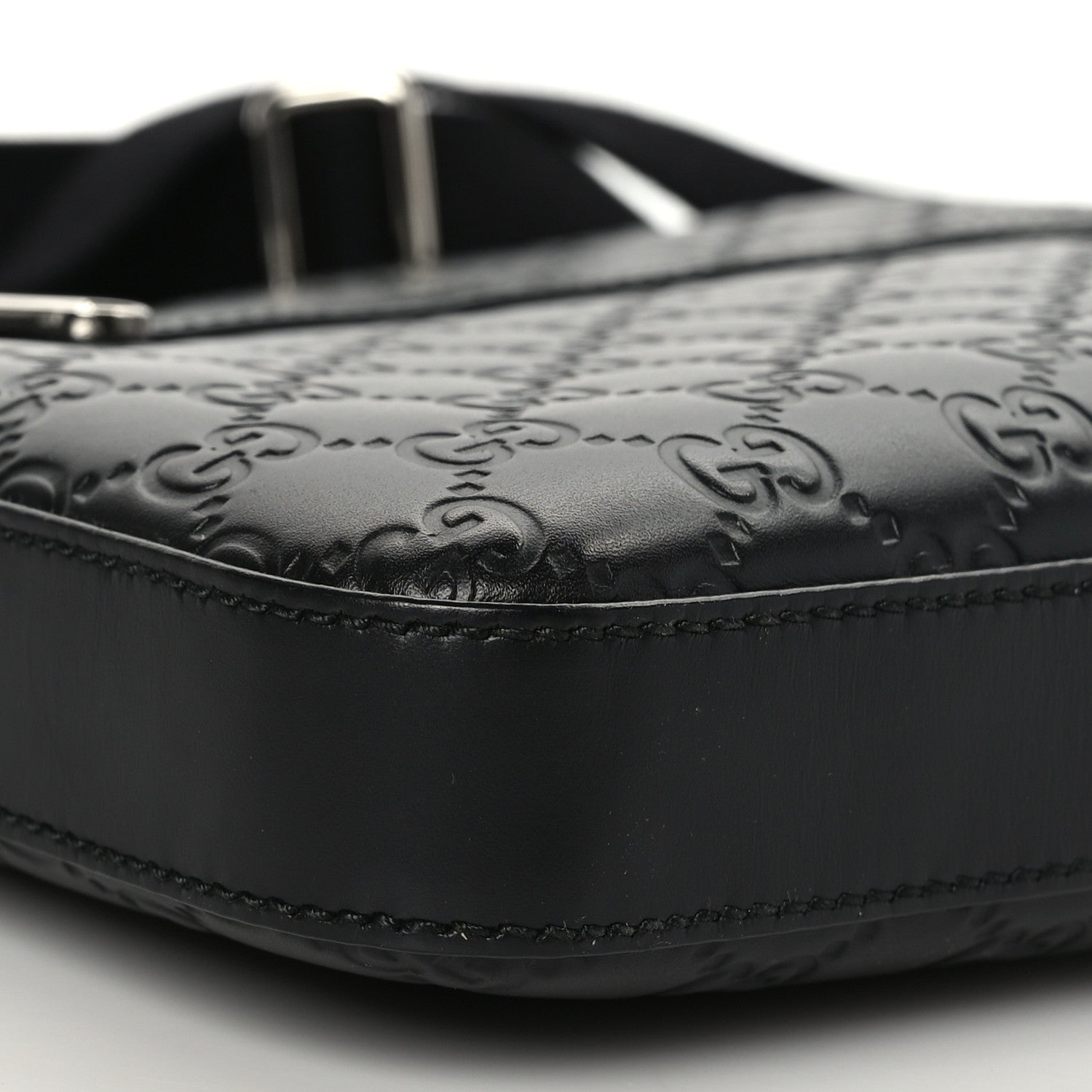 Gucci Guccissima Signature Small Messenger Bag Black 9 of 10