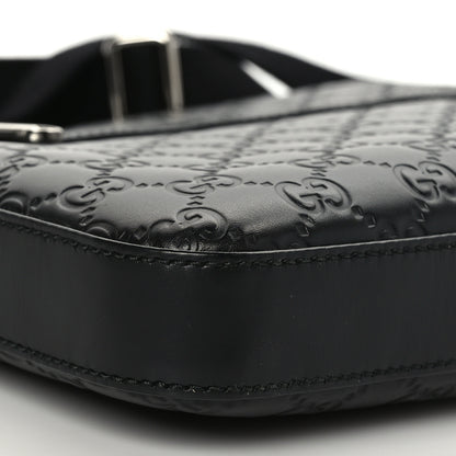 Gucci Guccissima Signature Small Messenger Bag Black 9 of 10