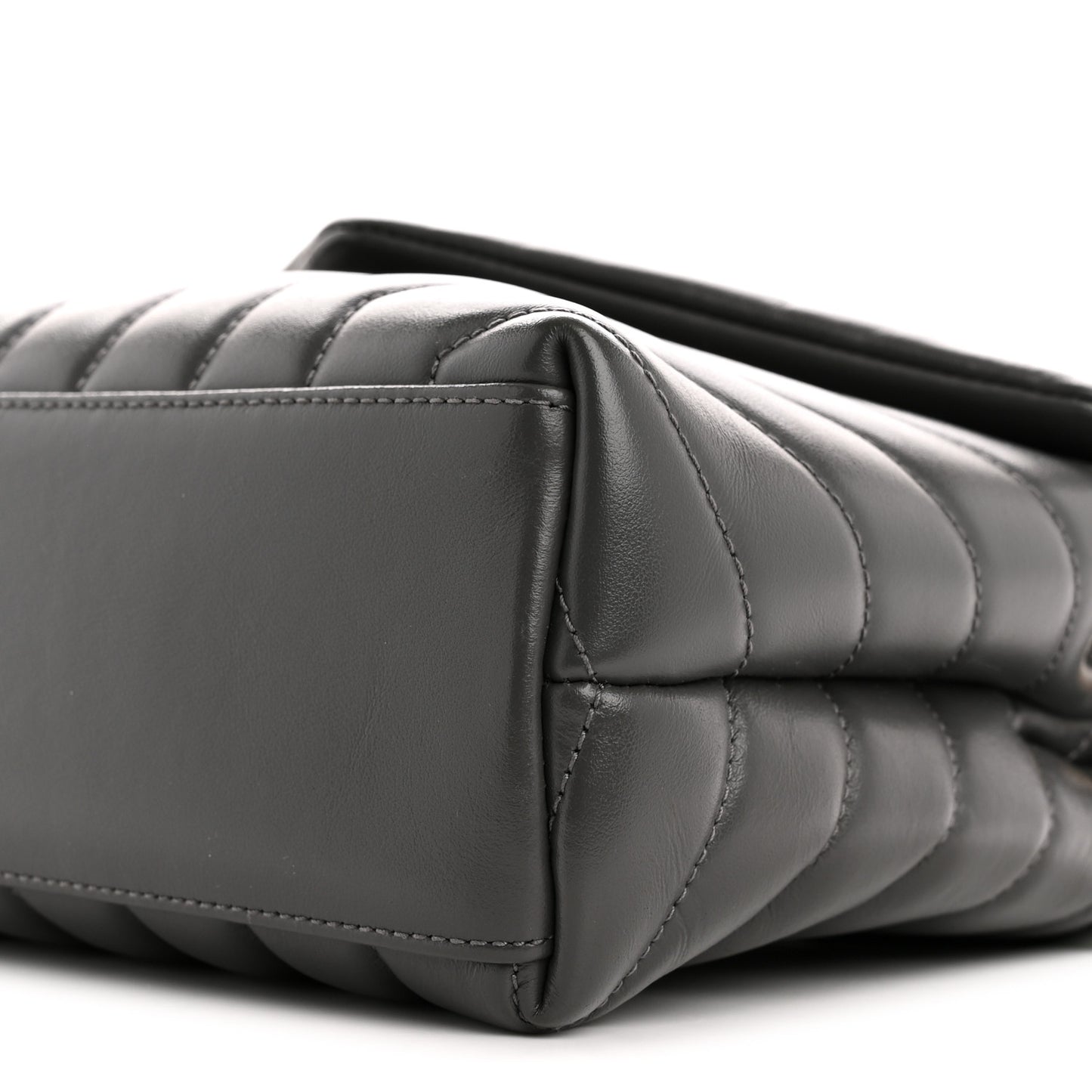 Calfskin Y Quilted Monogram Small Loulou Chain Satchel Storm