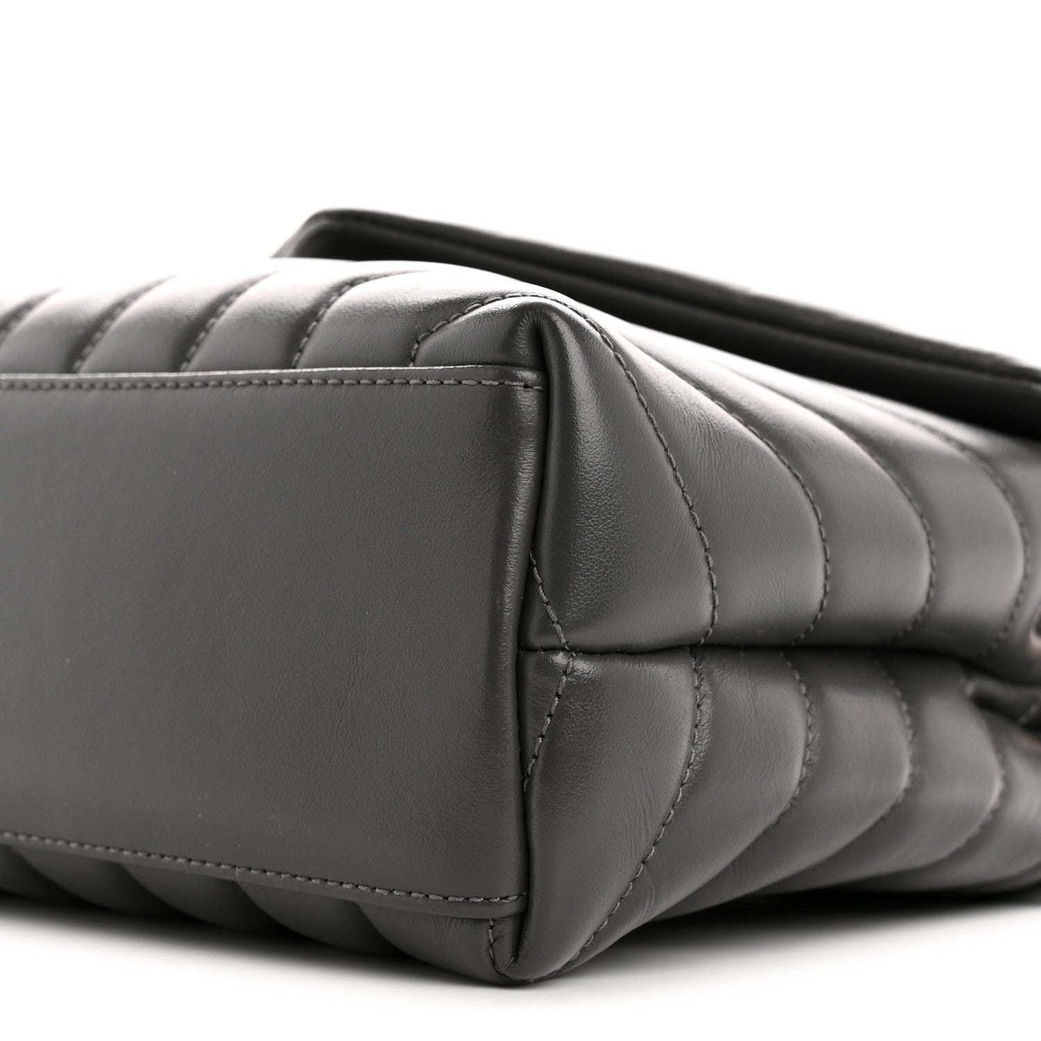 Saint Laurent Calfskin Y Quilted Monogram Small Loulou Chain Satchel Storm 10 of 11