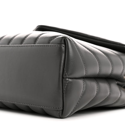 Saint Laurent Calfskin Y Quilted Monogram Small Loulou Chain Satchel Storm 10 of 11