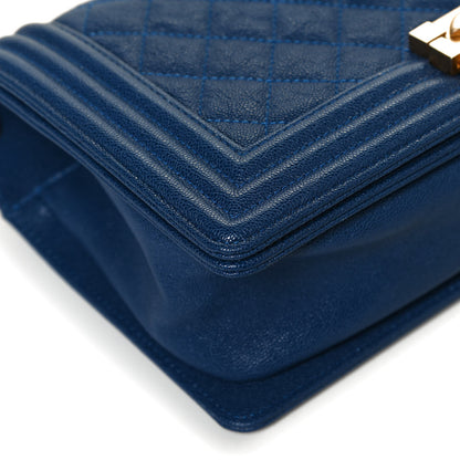 Chanel Caviar Quilted Medium Boy Flap Blue 12 of 12