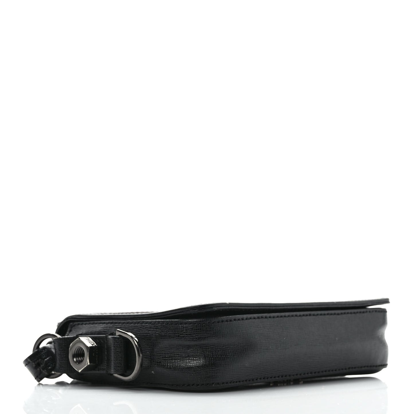 Saffiano Striped Mini Diag Bag Black White