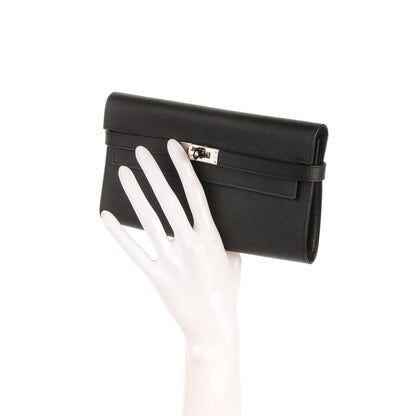 Hermes Epsom Kelly Longue Wallet Black 2 of 11
