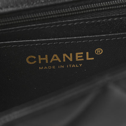 Chanel Lambskin Quilted Resin CC Mini Flap Bag Black White 6 of 11