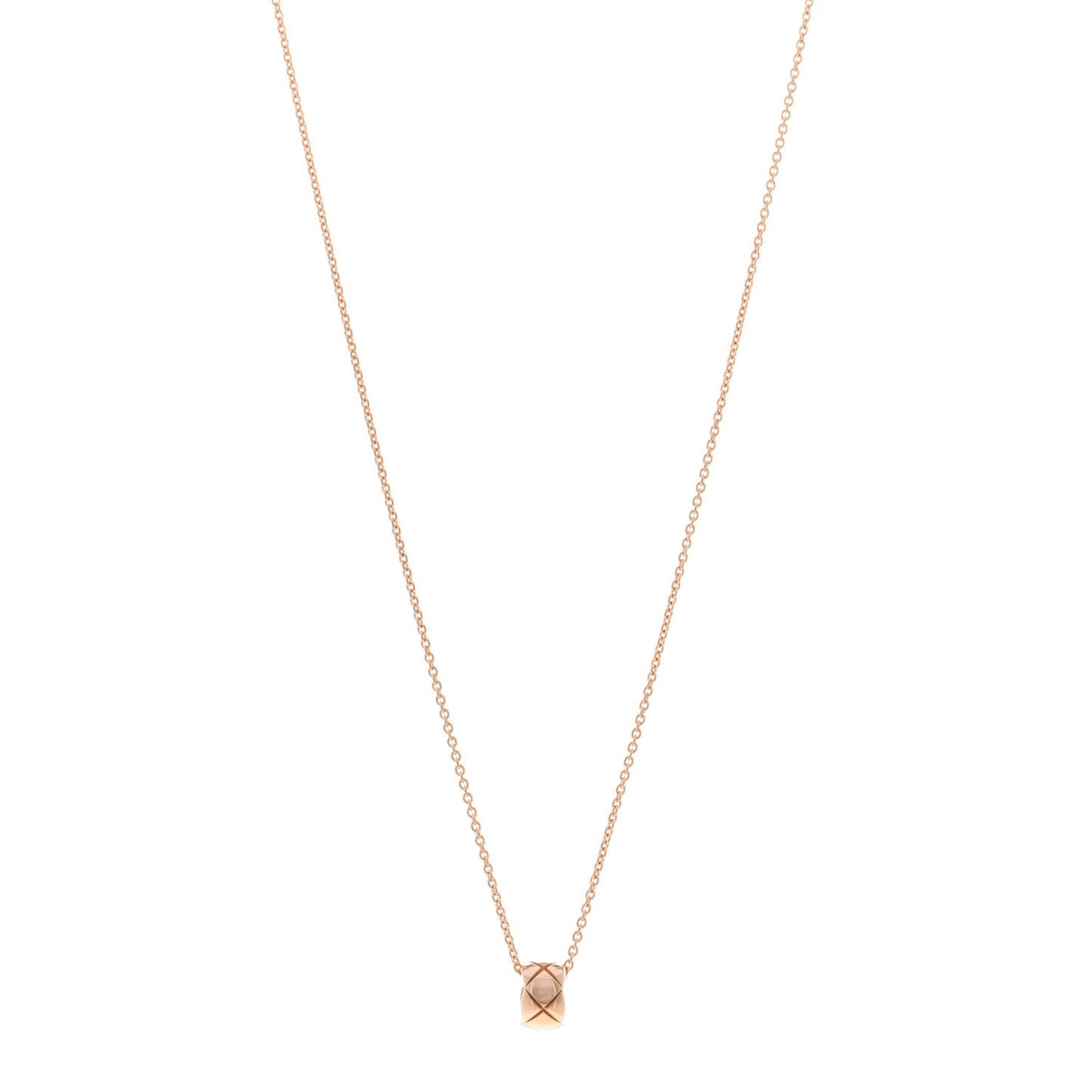 18K Beige Gold Coco Crush Round Pendant Necklace