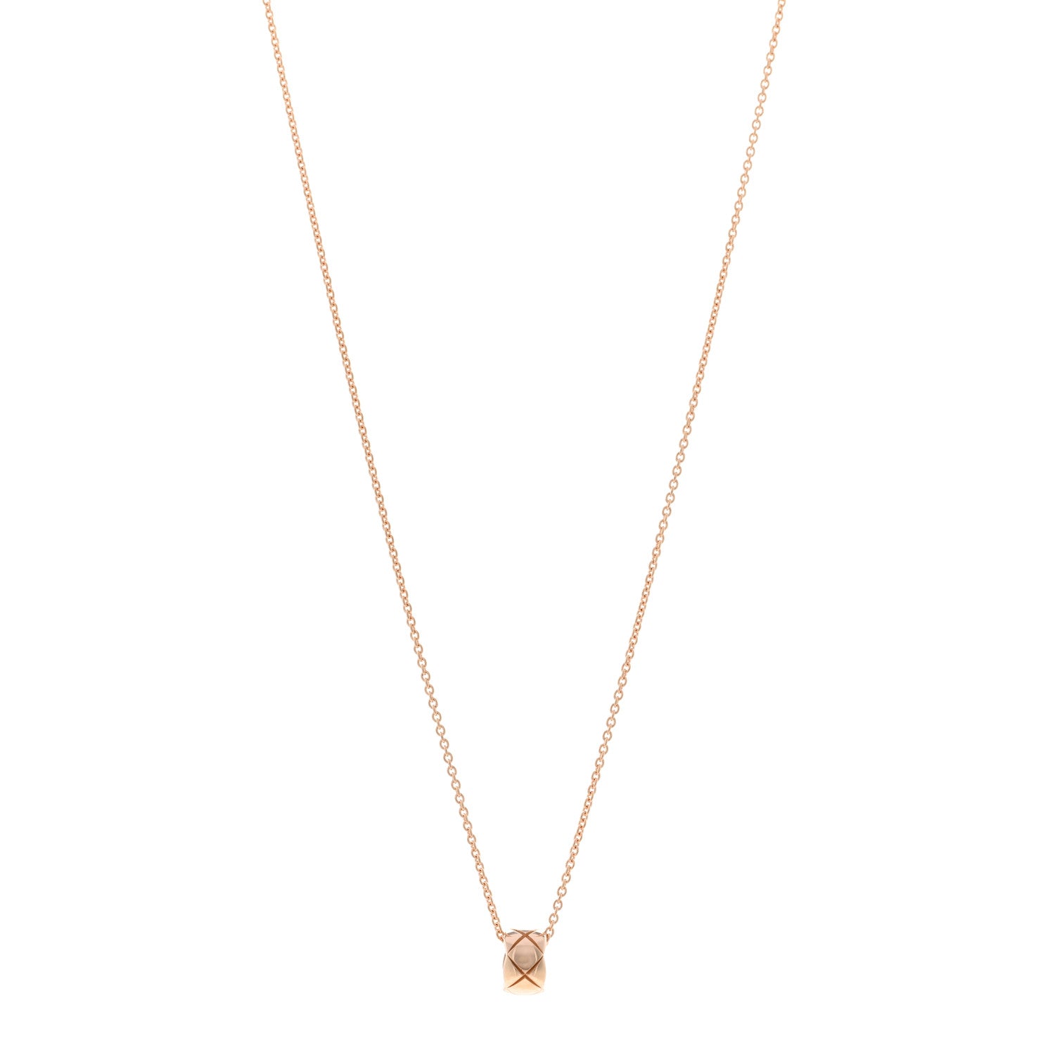 Chanel 18K Beige Gold Coco Crush Round Pendant Necklace 1 of 5