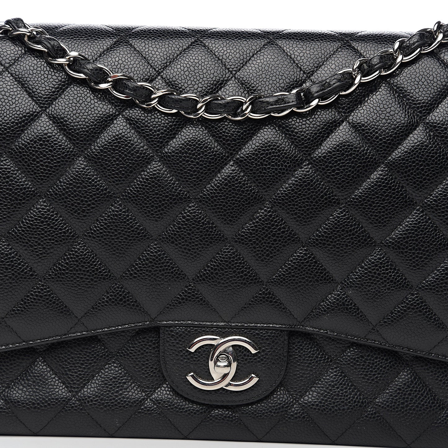 Caviar Quilted Maxi Double Flap Black