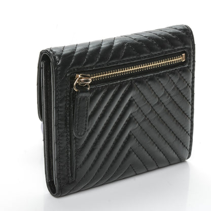 Chanel Aged Calfskin Chevron Reissue Compact Wallet Black 3 of 8
