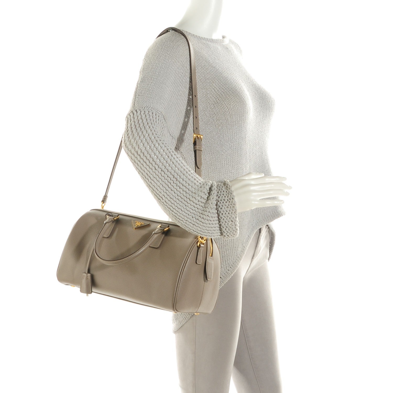 Prada Saffiano Lux Bowler Argilla 2 of 9