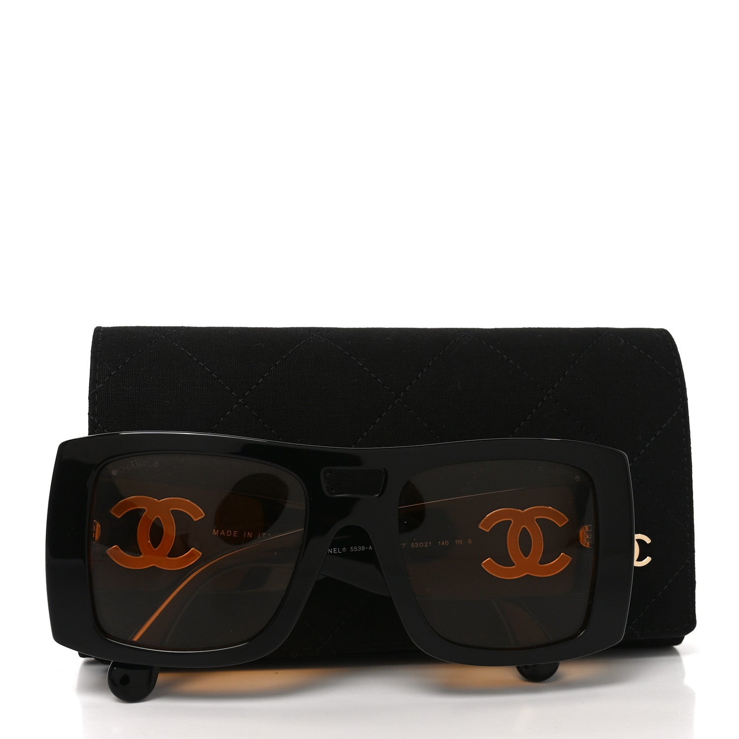 Chanel Acetate Polarized Square Sunglasses 5539-A Black 7 of 7