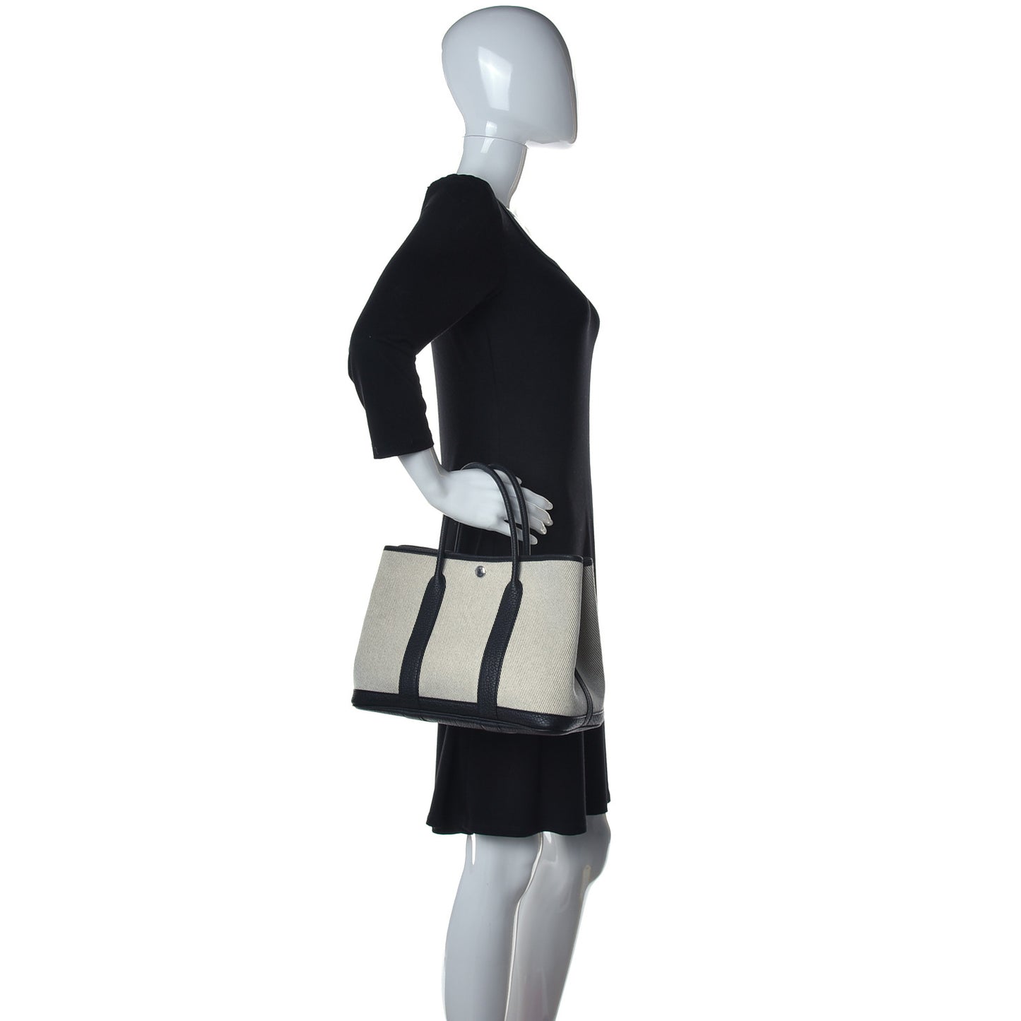 Twill H Negonda Garden Party 30 TPM Tote Ecru Black