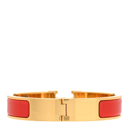 Hermes Enamel Narrow Clic Clac H Bracelet PM Rouge Bandana 3 of 5