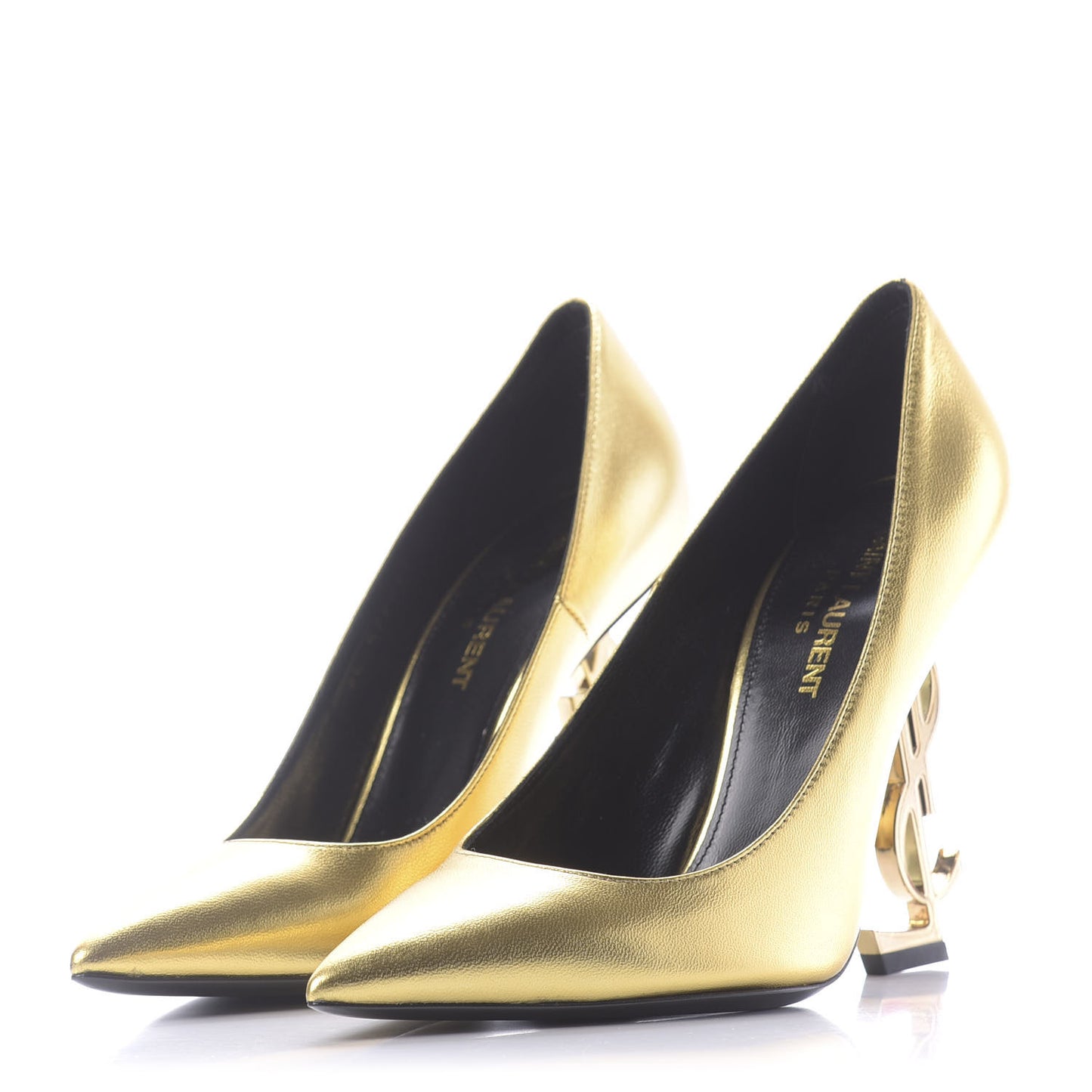 Calfskin Opyum 100 Pumps 36.5 Gold