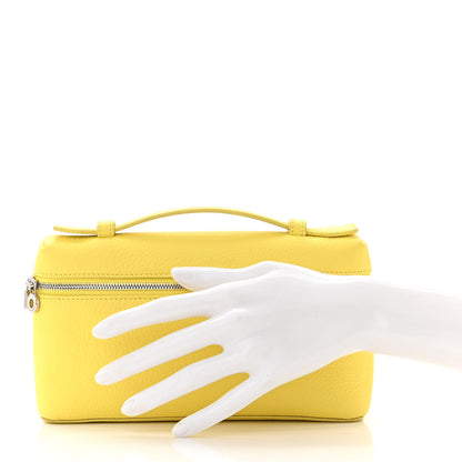 Loro Piana LORO PIANA Grained Calfskin L19 Extra Pocket Pouch Yellow 2 of 10