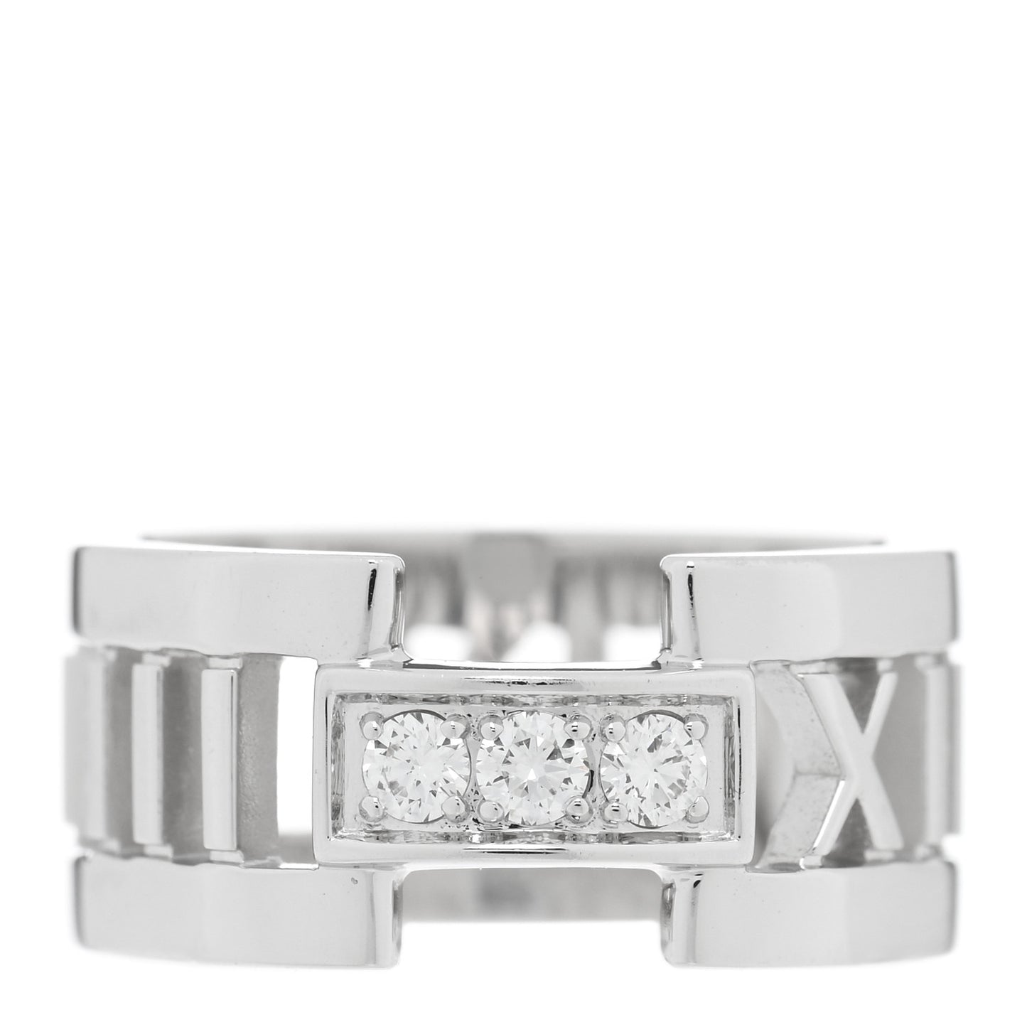 18K White Gold Diamond Open Atlas Ring 50 5.25