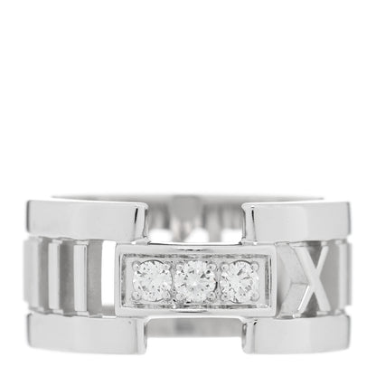 Tiffany 18K White Gold Diamond Open Atlas Ring 50 5.25 1 of 4