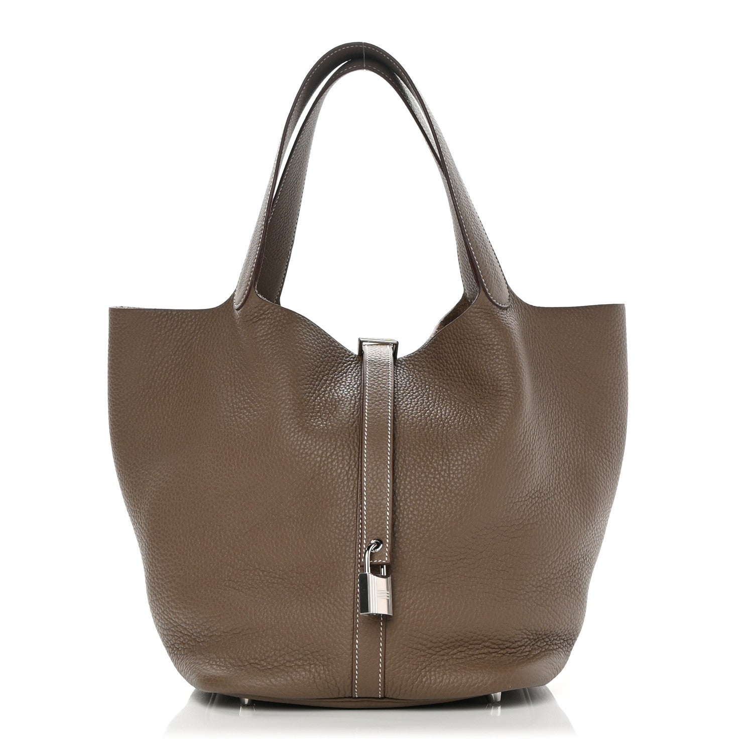 Hermes Taurillon Clemence Picotin Lock 26 GM Etoupe 1 of 10