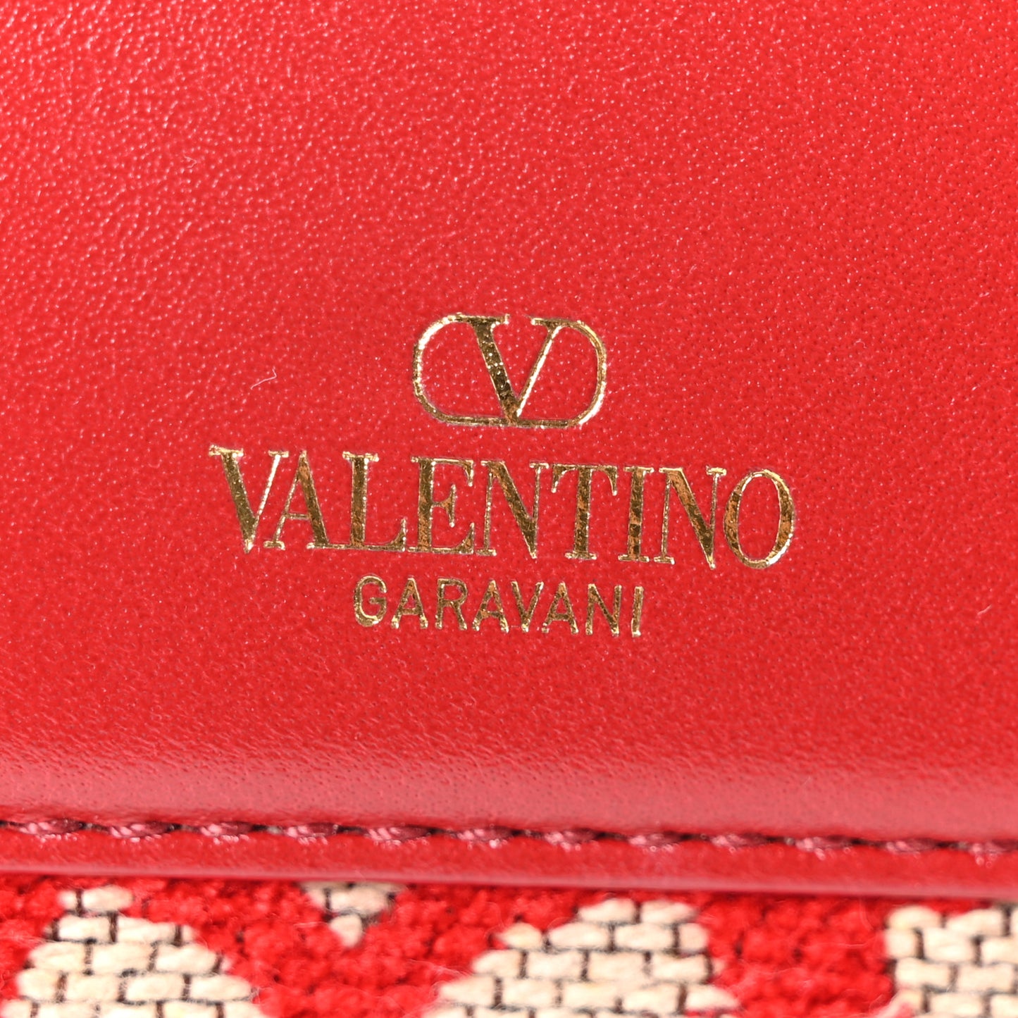 Toile Iconographe Goatskin Vlogo Small Loco Shoulder Bag Natural Rosso Valentino