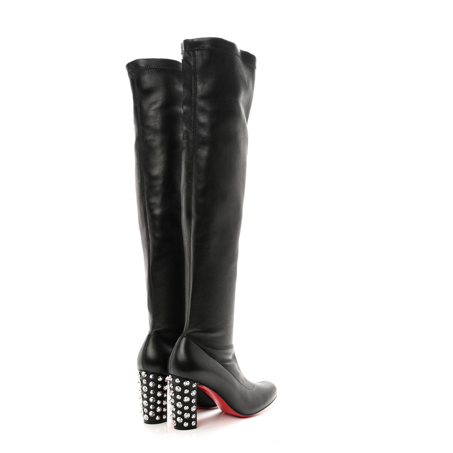 Christian Louboutin Nappa Spiked Study Stretch 85 Over The Knee Boots 35.5 Black 4 of 7