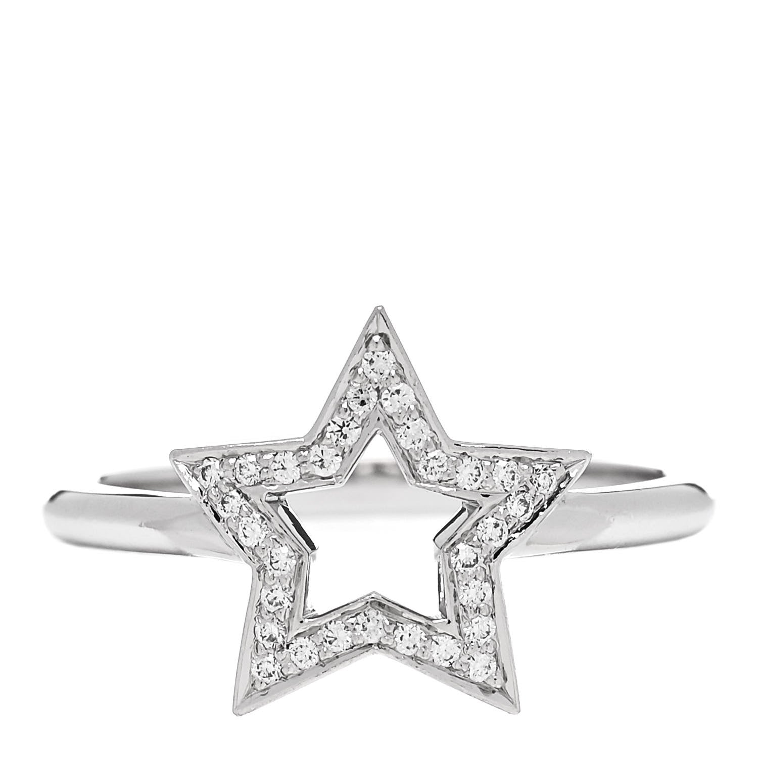 Tiffany Platinum Diamond Star Ring 53 6.5 1 of 7