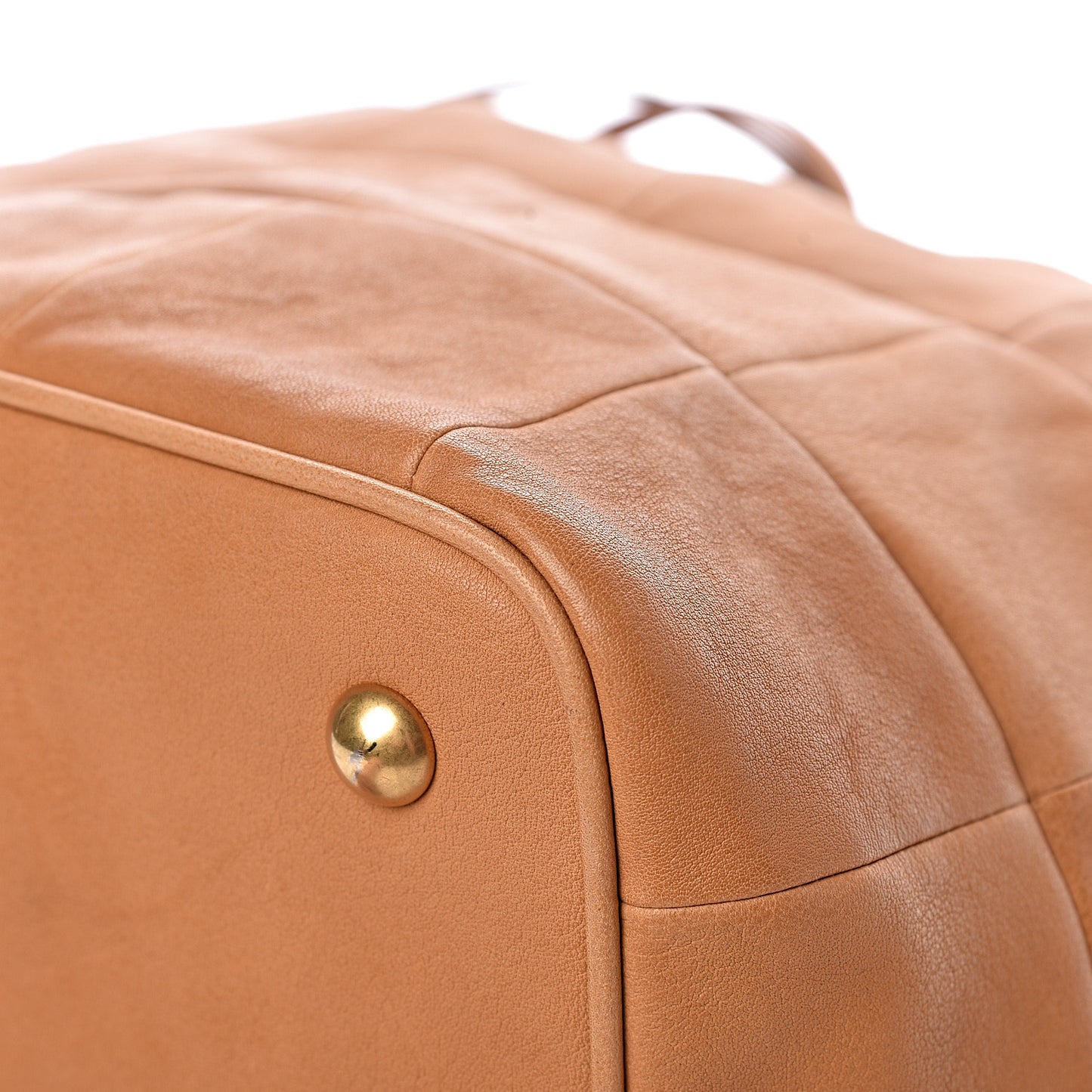 Calfskin Patchwork Medium Bucket Bag Light Cognac