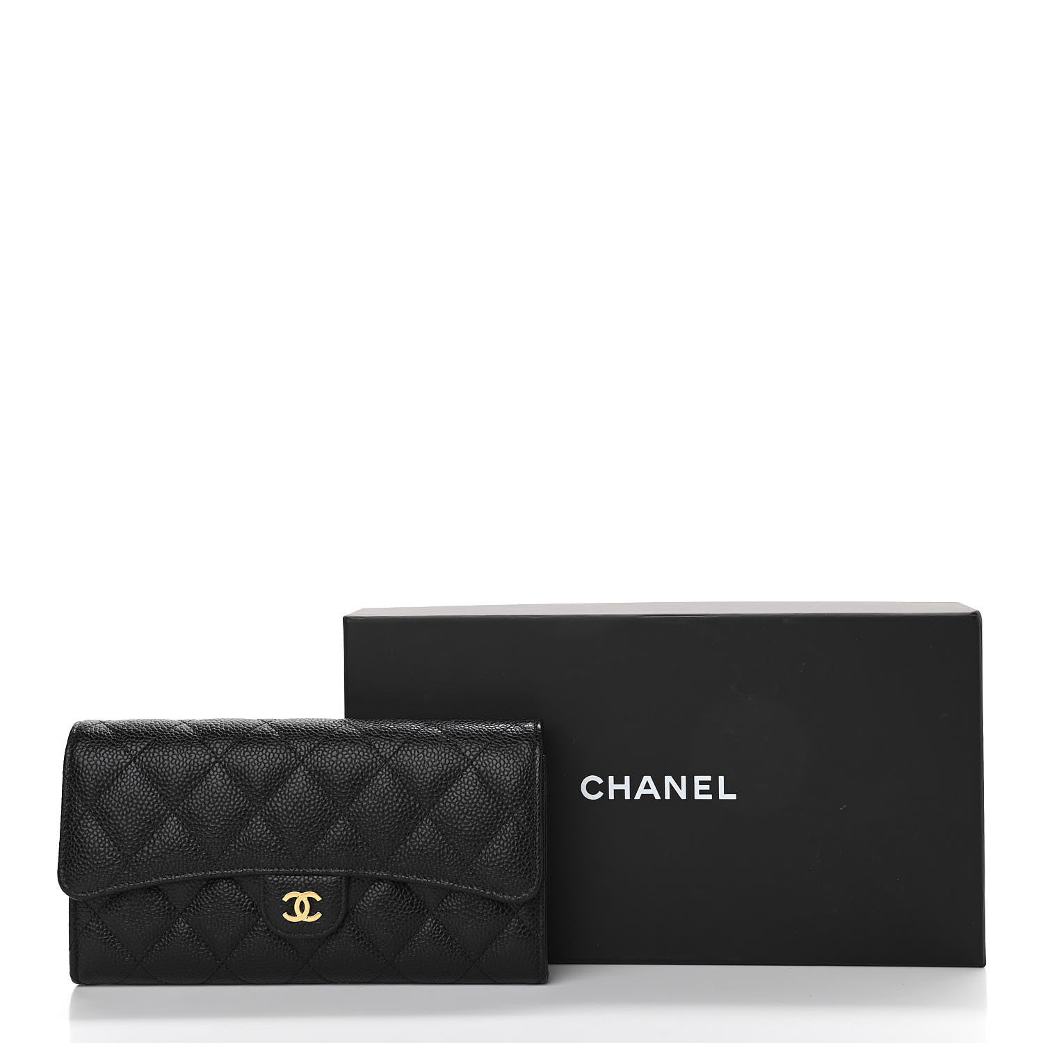 Chanel Caviar Quilted Large Gusset Flap Wallet Black 7 of 15