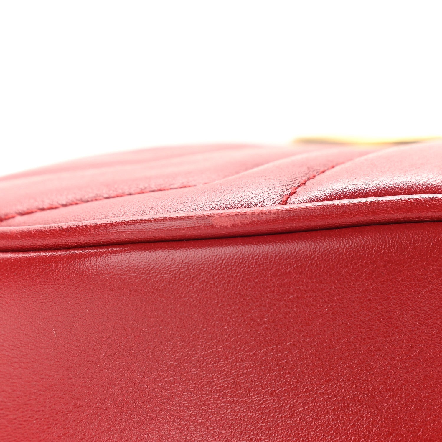 Gucci Calfskin Matelasse GG Marmont Belt Bag 95 38 Hibiscus Red 10 of 11