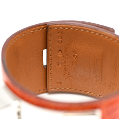 Hermes Shiny Alligator Collier De Chien CDC Bracelet S Mississippi Orange 5 of 6