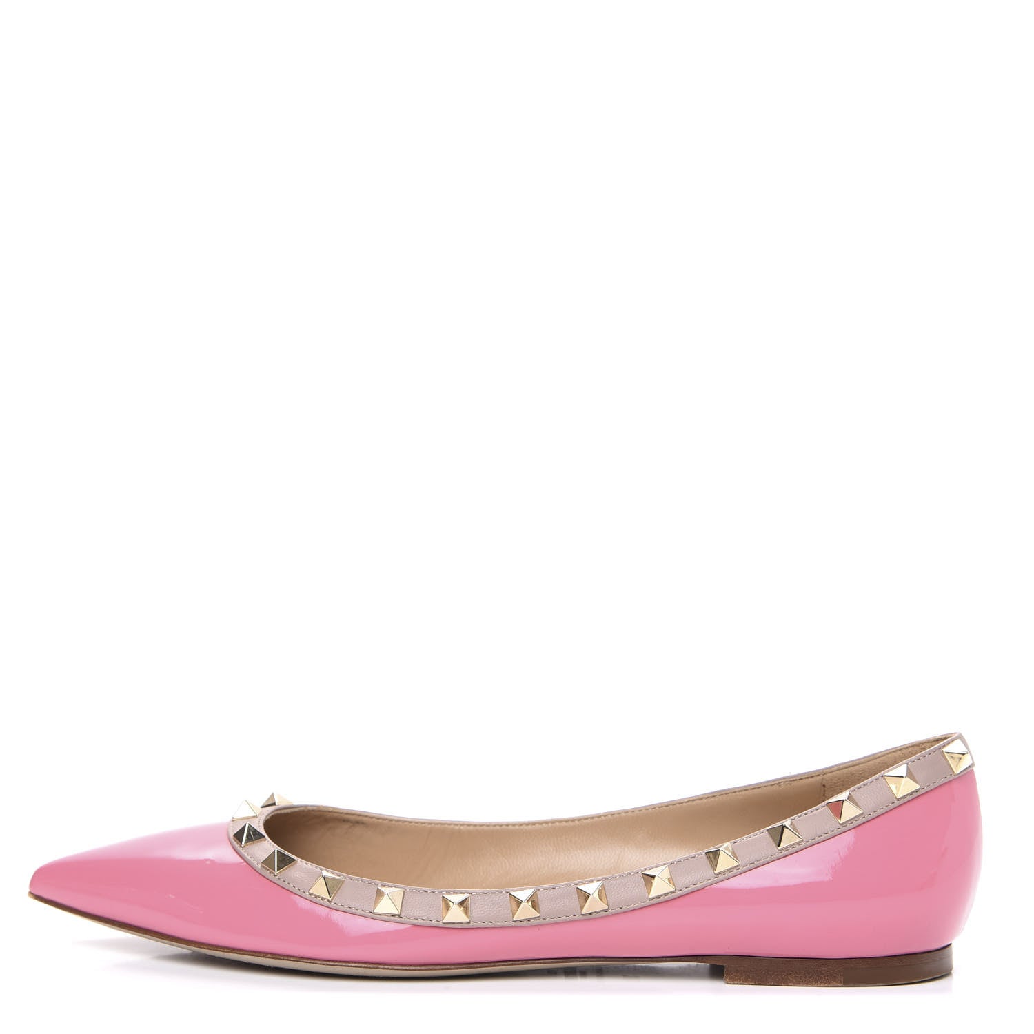 Valentino Garavani Patent Nappa Rockstud Ballerina Flats 39 Peony Poudre 1 of 10
