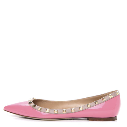 Valentino Garavani Patent Nappa Rockstud Ballerina Flats 39 Peony Poudre 1 of 10
