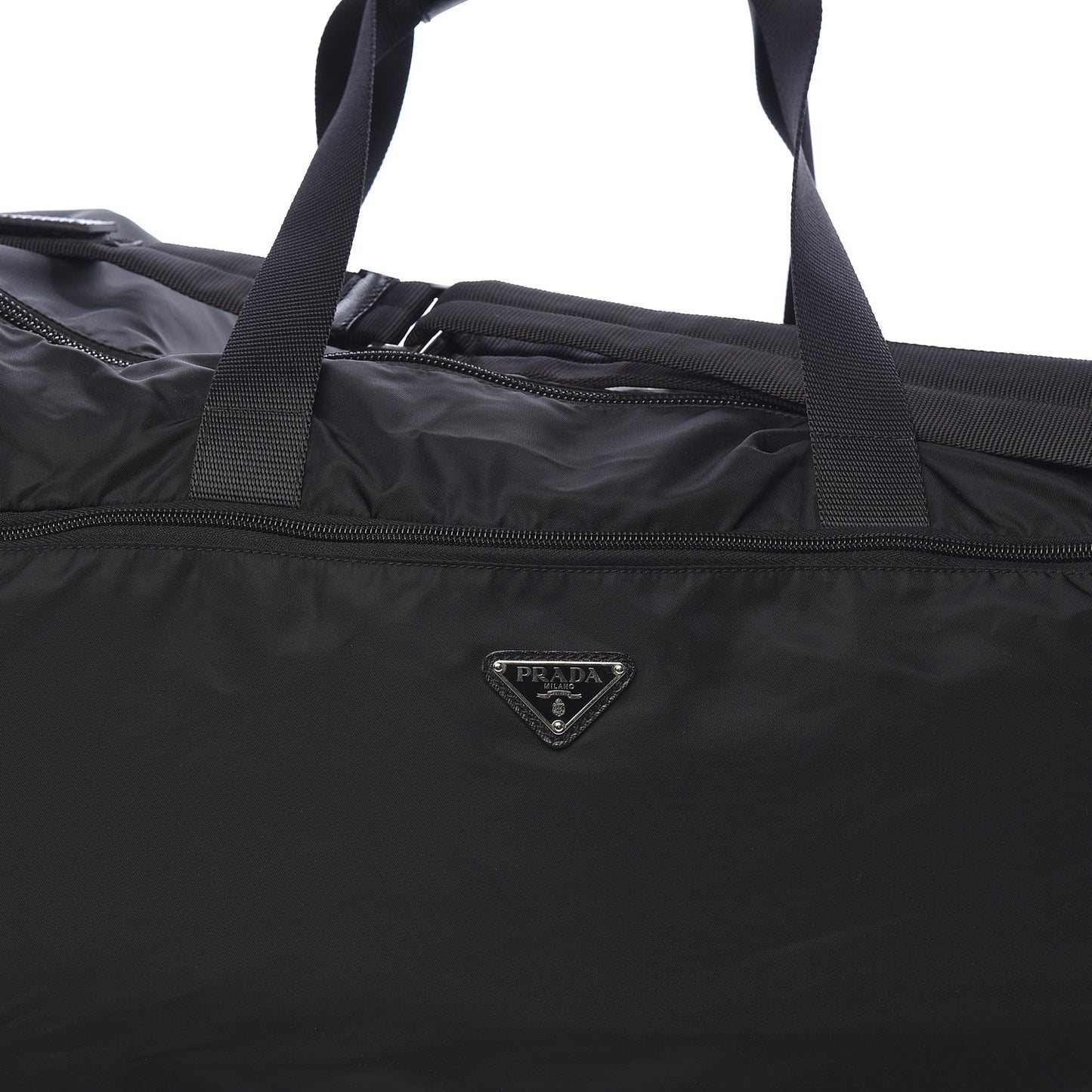 Tessuto Nylon Saffiano Rolling Duffle Black