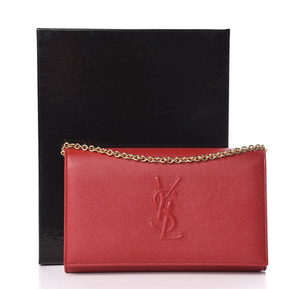 Saint Laurent Calfskin Belle de Jour Chain Clutch Rouge Orient 11 of 11