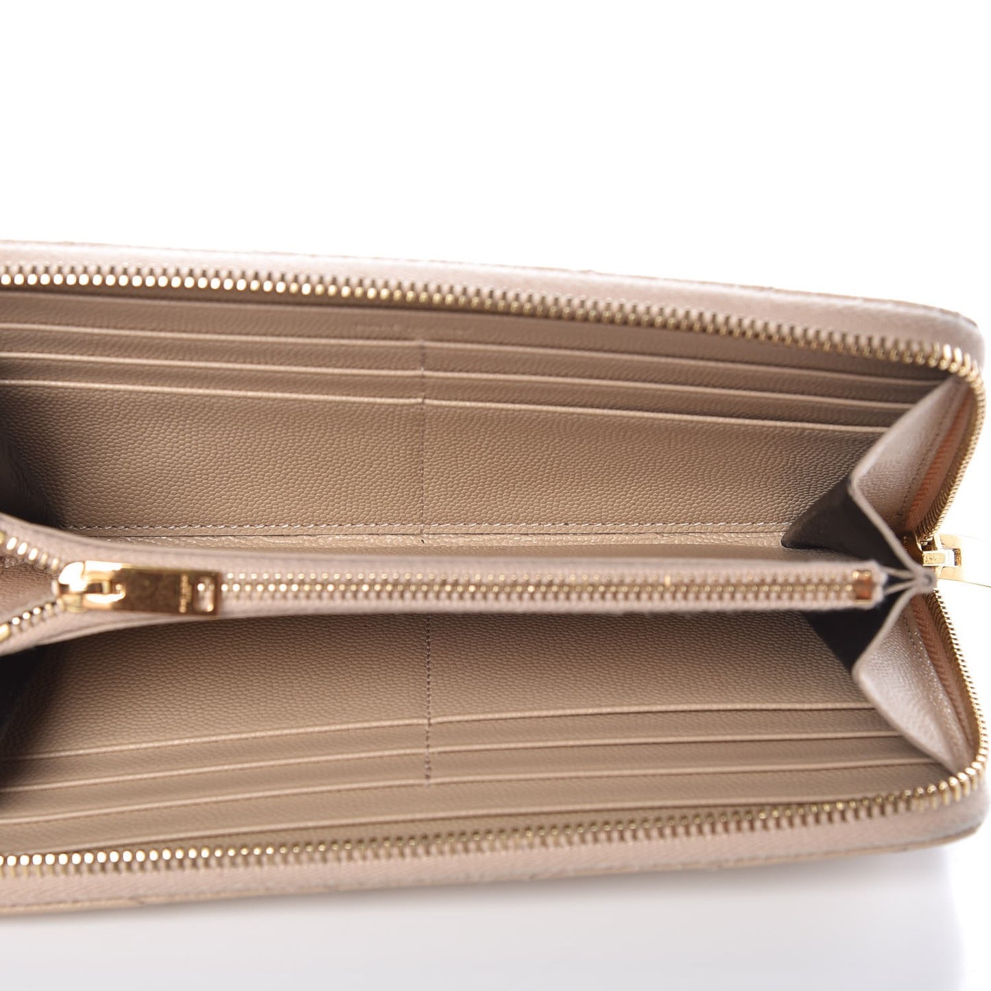 Grain De Poudre Matelasse Chevron Monogram Zip Around Wallet Nude Powder