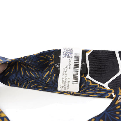 Hermes Silk Three Graces Twilly Black Gold Taupe 4 of 4