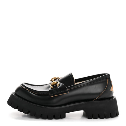 Gucci Cordovan Lux Womens Harald Horsebit 25mm Platform Loafers 36 Black 1 of 10