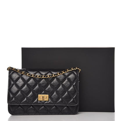 Chanel Aged Calfskin Quilted Reissue Wallet On Chain WOC Black 9 of 9