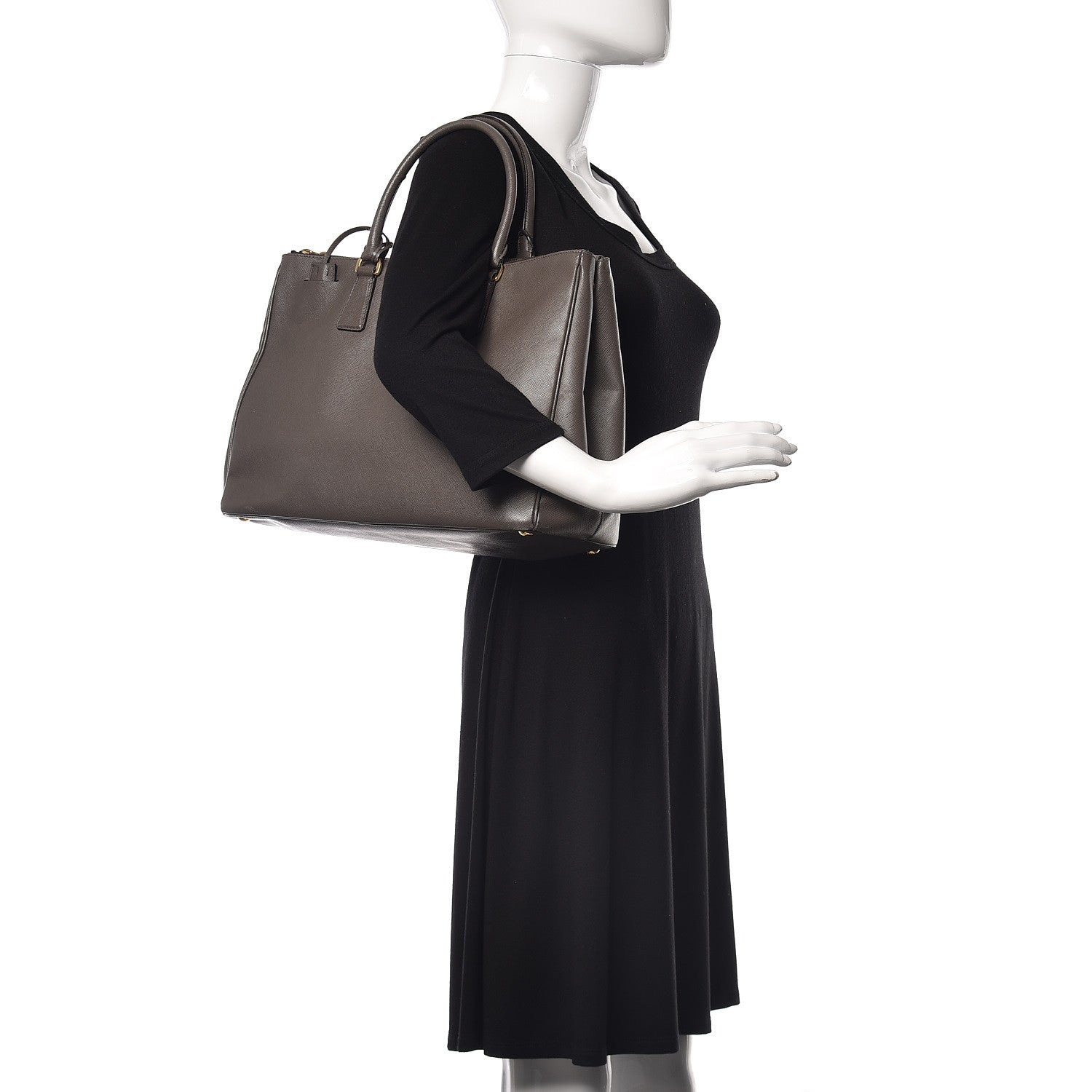 Prada Saffiano Medium Galleria Double Zip Tote Grafite 2 of 16