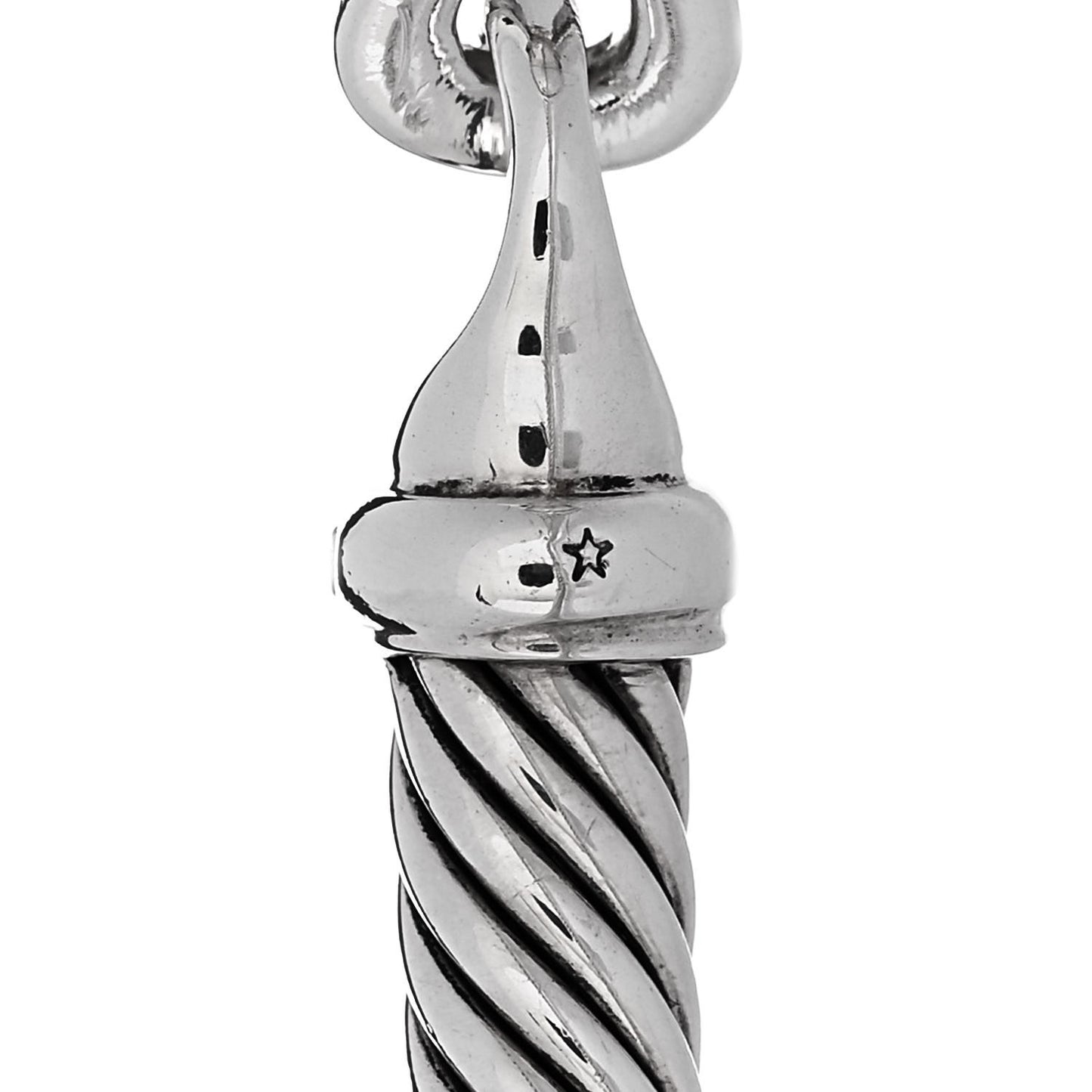 Sterling Silver Diamond 5mm Cable Buckle Bracelet