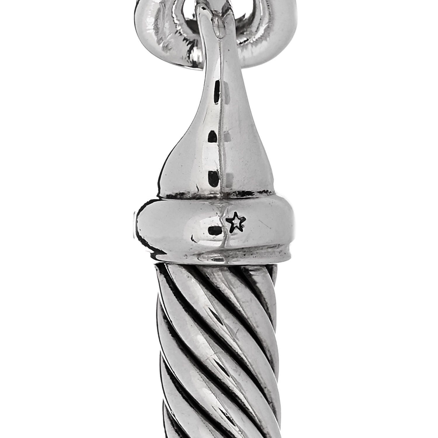 David Yurman Sterling Silver Diamond 5mm Cable Buckle Bracelet 4 of 4