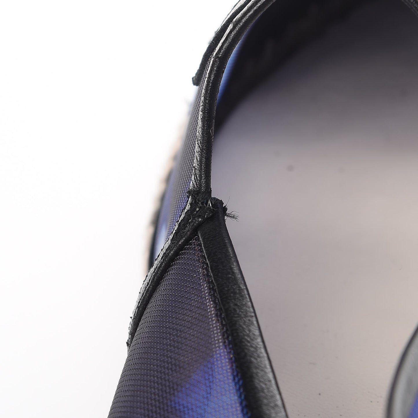 Mesh Lambskin Check Print CC Espadrilles 42 Blue Black White