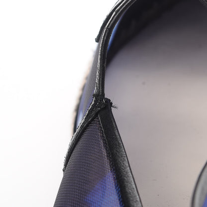 Chanel Mesh Lambskin Check Print CC Espadrilles 42 Blue Black White 14 of 21