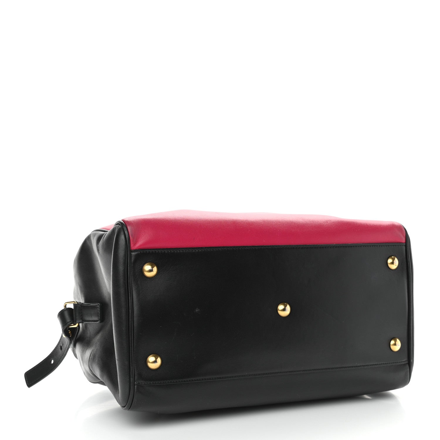Saint Laurent Smooth Calfskin Bi-Color Duffle 6 Fuchsia Black 4 of 16