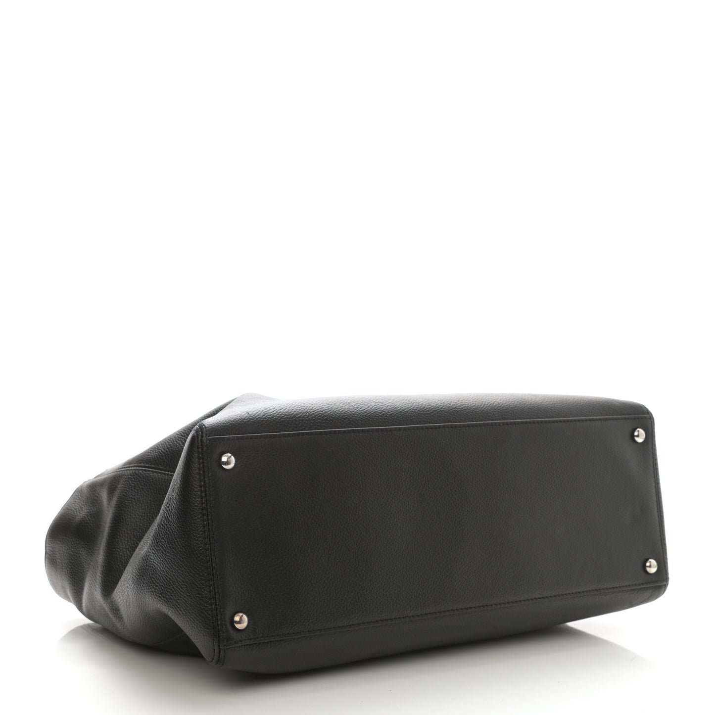 Calfskin Cerf Executive Shopper Tote Black