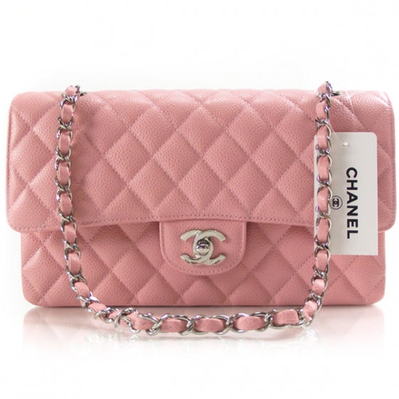 Caviar Medium Double Flap Pink