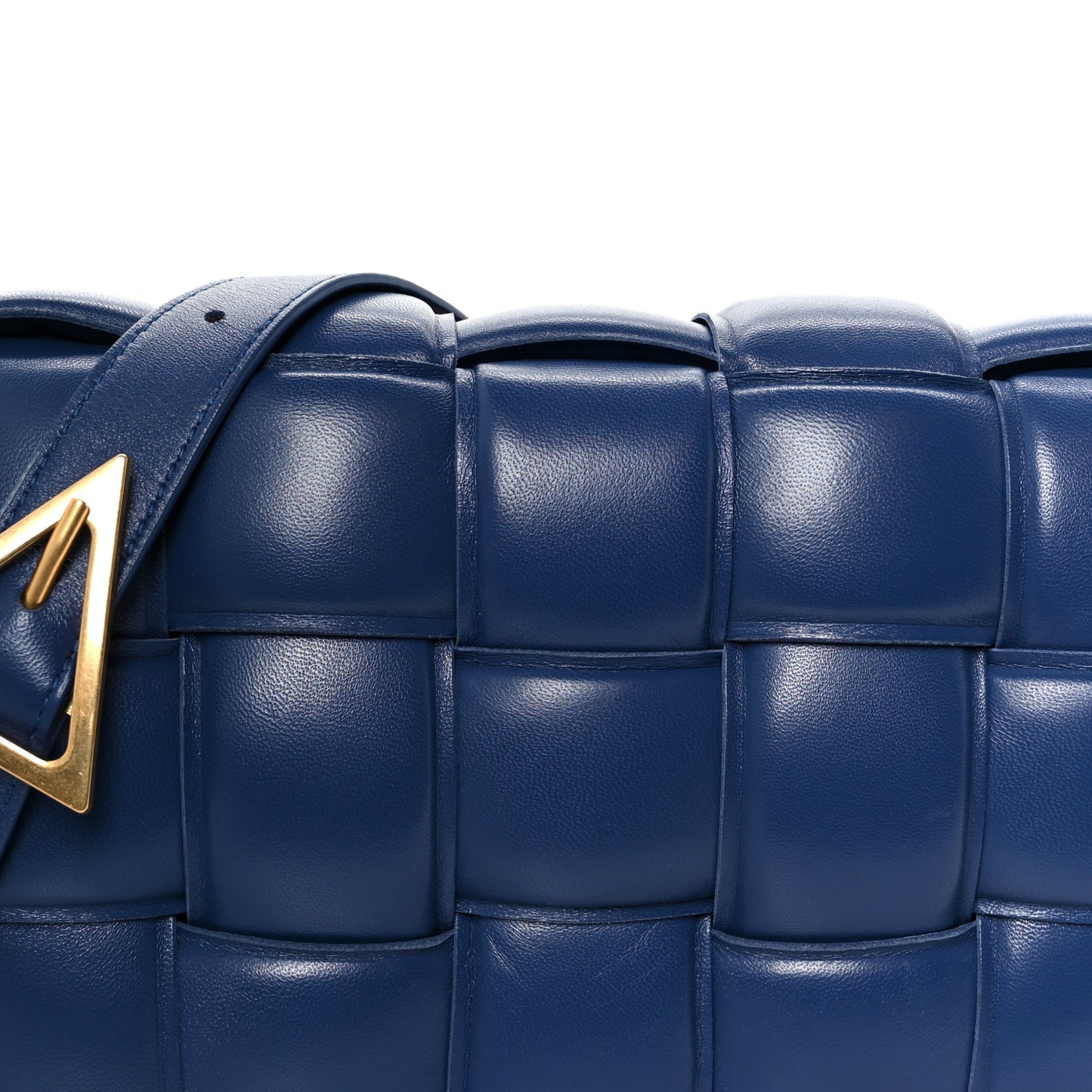 Nappa Maxi Intreccio Padded Cassette Crossbody Bag Deep Blue